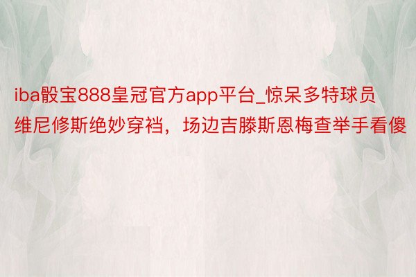 iba骰宝888皇冠官方app平台_惊呆多特球员维尼修斯绝妙穿裆，场边吉滕斯恩梅查举手看傻